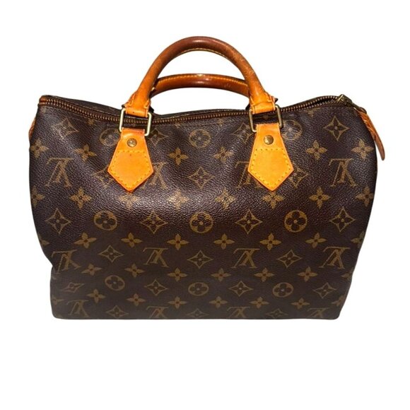 Louis Vuitton Handbags - Vintage Louis Vuitton Monogram Speedy 30 Handbag Brown Canvas & Leather Handles